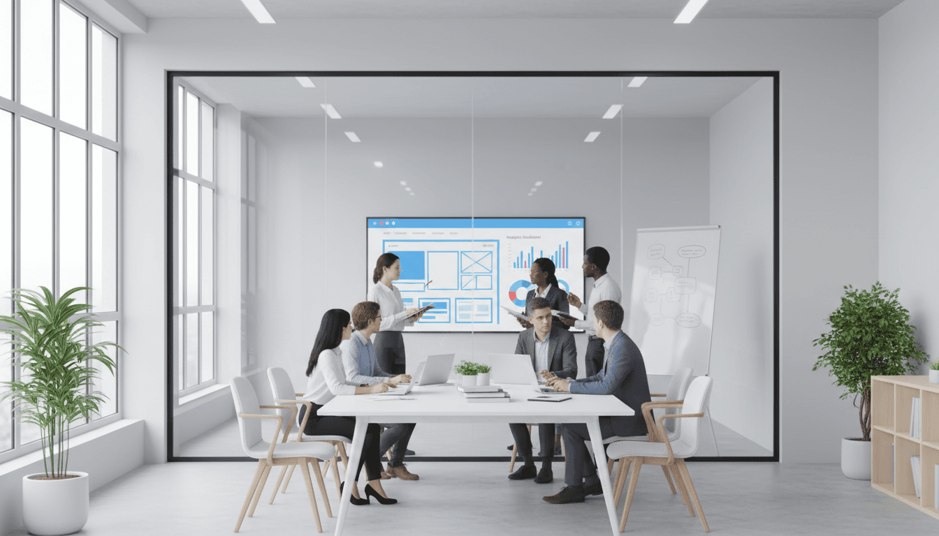 Business team discussing IT solutions